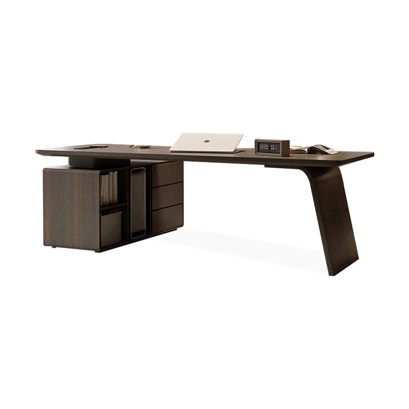Bureau rectangulaire en bois manufacturé Coffee, H 29,53 po x l 94,49 po x P 31,5 po
