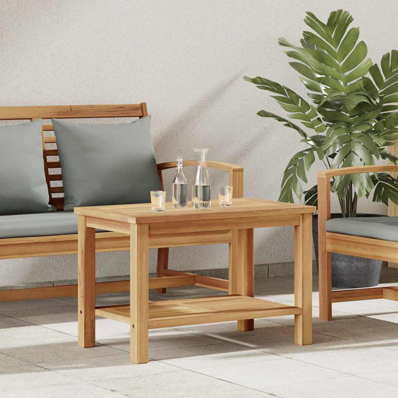 Table basse vidaXL brun 70 x 40 x 45 cm Bois de teck massif, 17.7" H x 27.6" L x 15.7" W