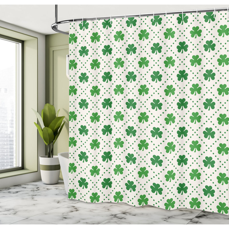 Ensemble de rideau de douche et crochets Irish, H 70 po x l 69 po