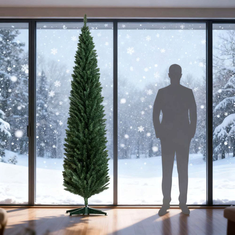 Arbre de Noël artificiel vert 8 pi, H 8 pi, Non pré-éclairé, Vert
