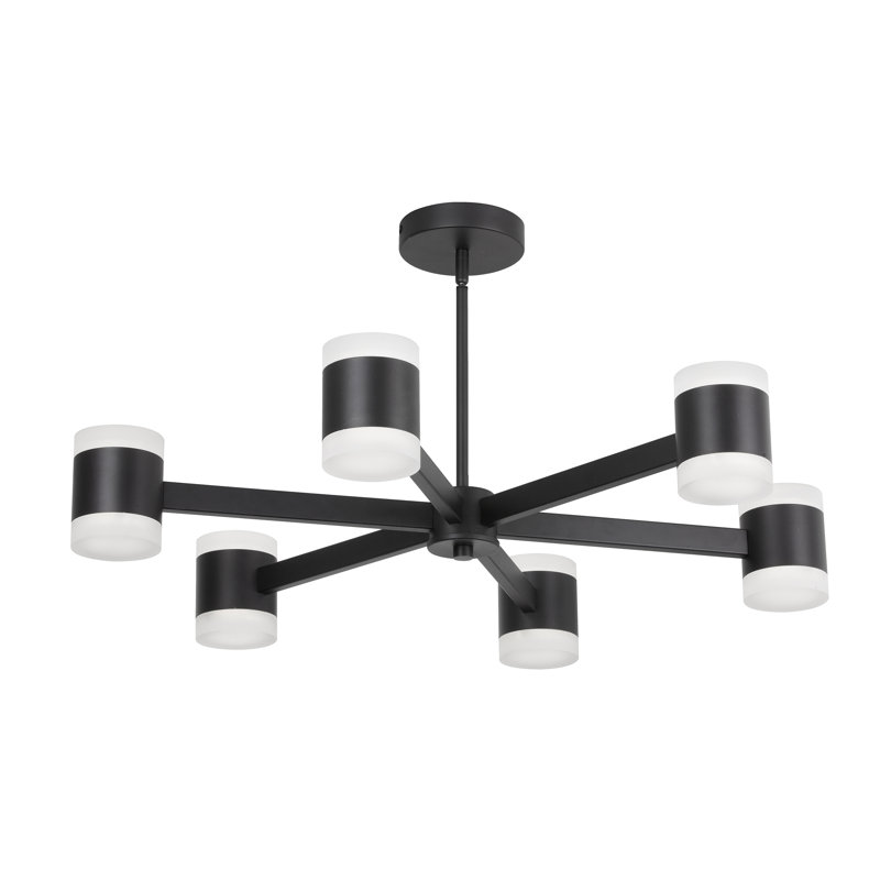 Vicenza 12 - Light Dimmable LED Chandelier, Matte Black