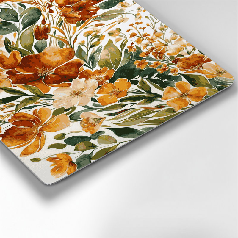 Aquarelle florale 45, art mural en métal brun, H 14 po x l 11 po