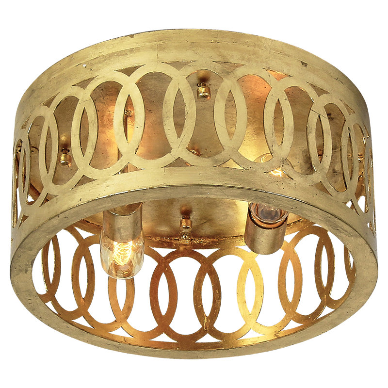 New Orleans 2 - Light Flush Mount, 10" H x 14" W x 14" D, Gold Leaf