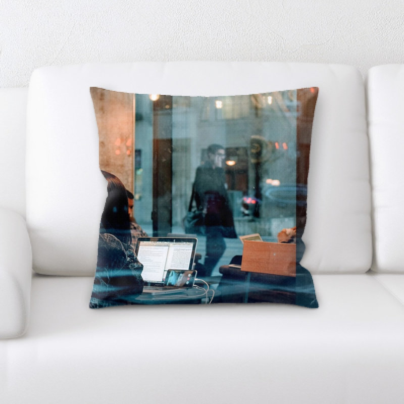 Street Life Microsuede Reversible Throw Pillow