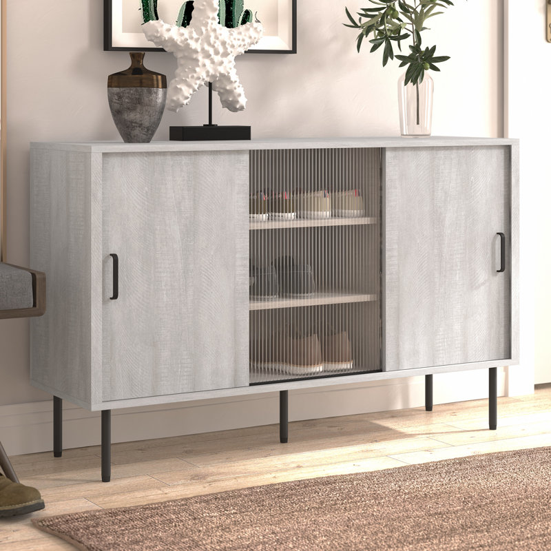 Riziero 16 Pair Shoe Storage Cabinet, Dusty Gray Oak