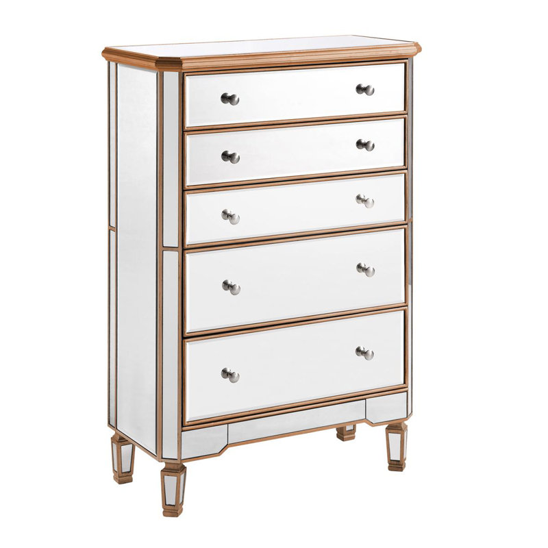 Caila 33'' W 5 - Drawer Dresser, Gold