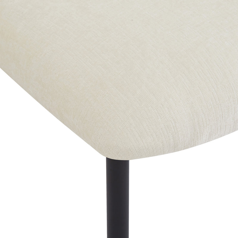 Chaises de salle à manger rembourrées avec pieds en métal (ensemble de 2), beige