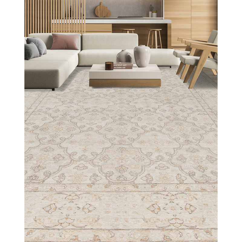 Ziegler Wool Oriental Area Rug in Beige