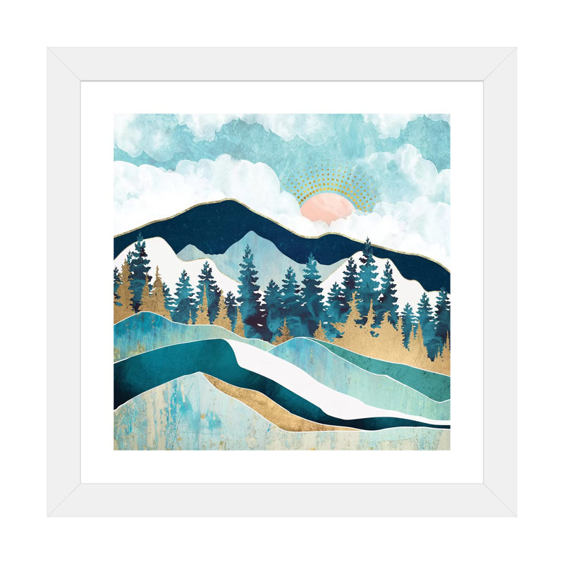 «Summer Forest», reproduction d'impression, Papier encadré blanc, Blanc, H 16 po x l 16 po x p 1 po