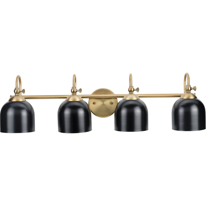 Charnae 4 - Light Dimmable Vanity Light, Vintage Brass/Black