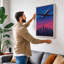 Flight Over City Modern 1 Piece Wrapped Canvas Wall Art-1709972612-1709972615