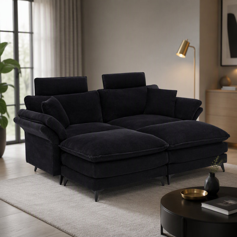 Canapé modulaire à assise profonde 85,8 po