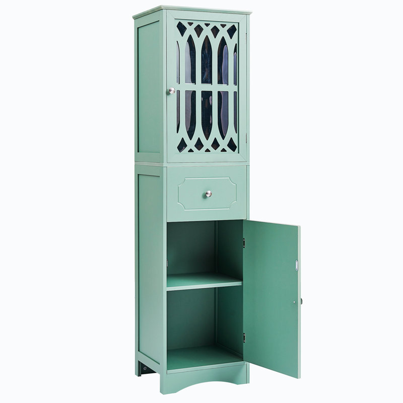 Garde-manger de 63,8 po Rindham, garde-manger, armoire de cuisine haute, armoire de rangement, Vert
