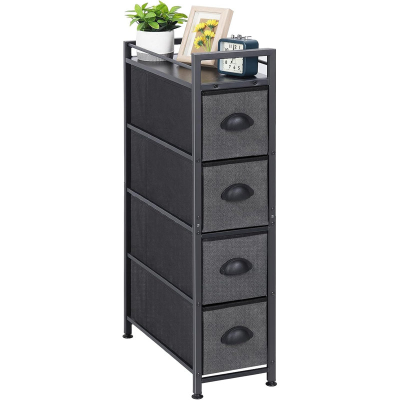 Madux 4 Drawer Storage Drawer, Black