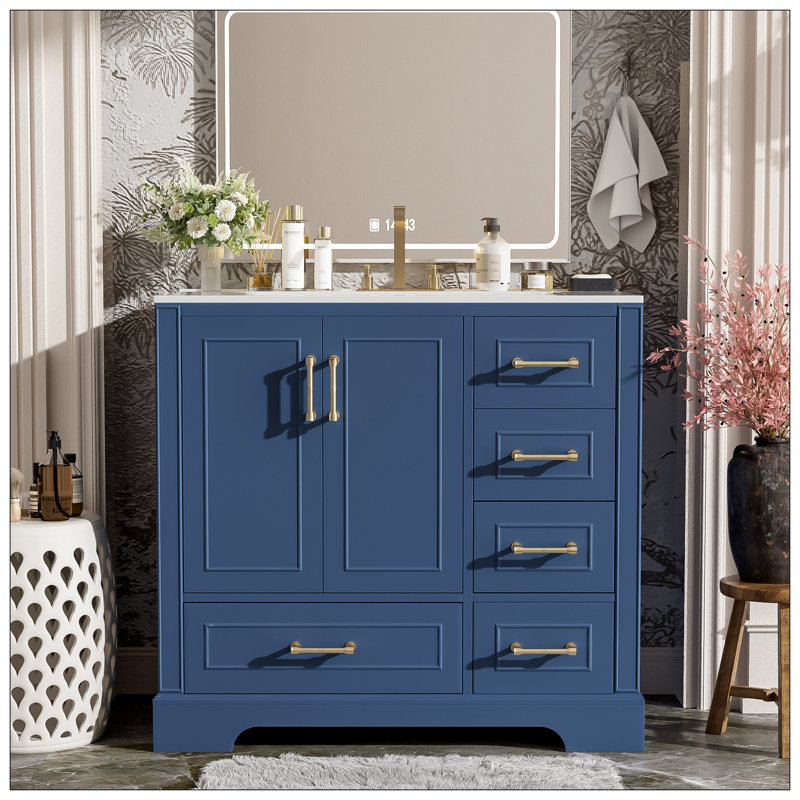 Meuble-lavabo pour salle de bain, Bleu