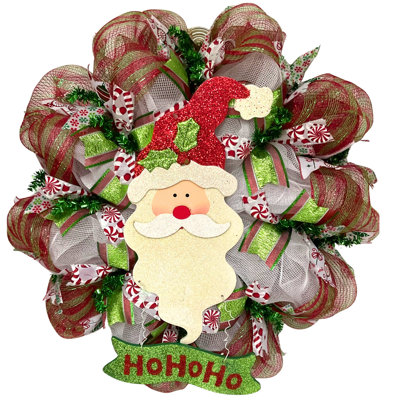 Christmas Wreath Jolly Ho Ho Ho Santa