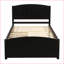 Lit plateforme simple en pin avec deux tiroirs, espresso - aucun sommier nécessaire-512433012