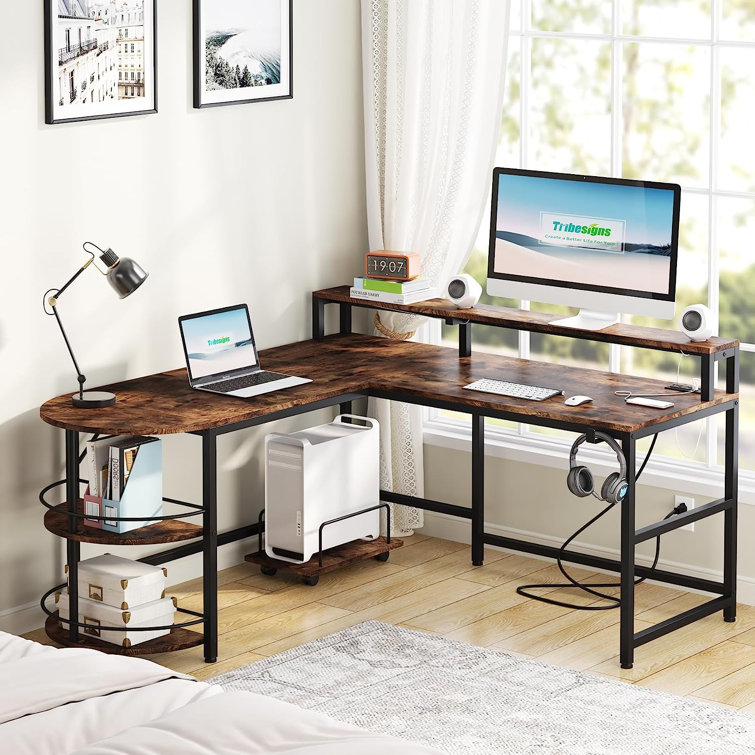 Murrayville Reversible Desk Ebern Designs Color: Brown - Black