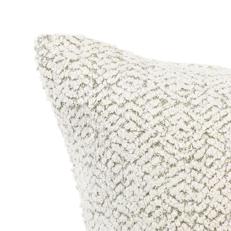 Maris 22" Cotton Linen Blend Throw Pillow, Ivory, Down/Feather, Square 22"