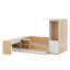 Lit plateforme avec tiroirs, tablettes, bureau et garde-robe-486895015