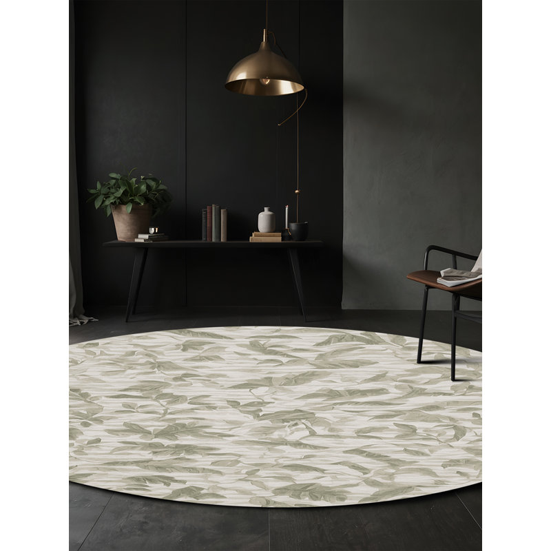 Silky Soft Plush Gray Area Rug, Round 5'