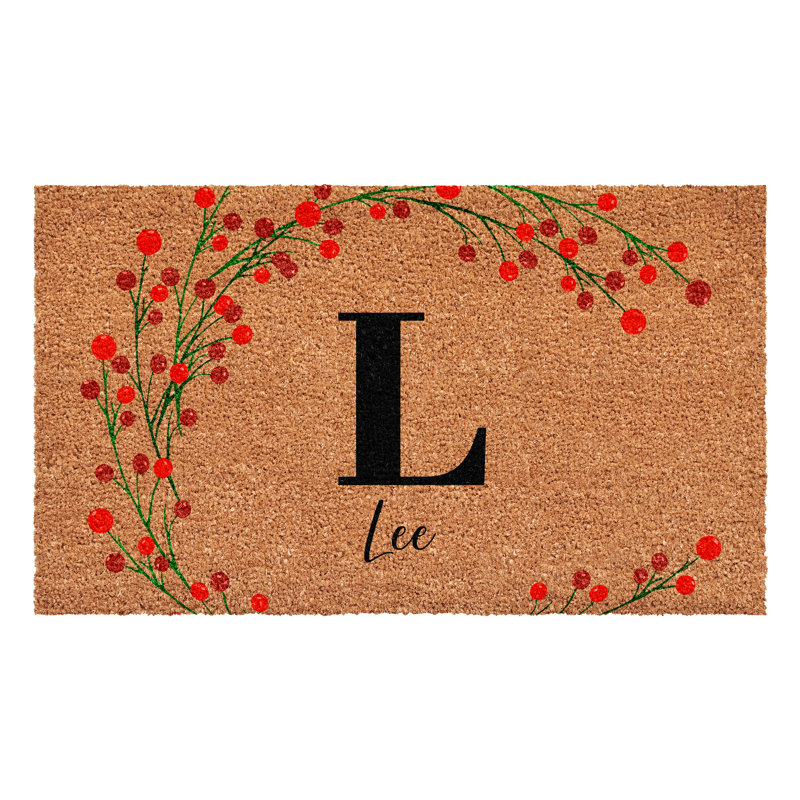 Paillasson baies de Noël personnalisées, lettre L, L 36 po x L 72 po
