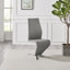 Marietta Chrome Metal and White High Gloss Dining Table Set - 4 Luxury Modern Dining Chairs-37090153