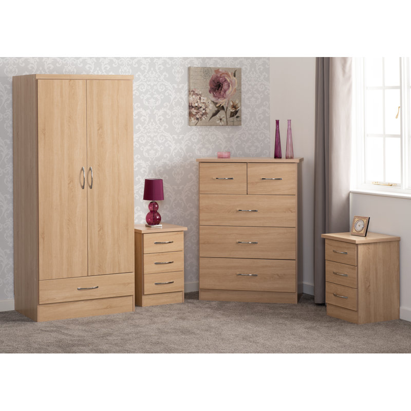 Cascio 4 Piece Bedroom Set, Sonoma Oak
