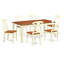 L'ensemble de mobilier de salle à manger 5 pièces comprend une table rectangulaire en bois avec feuille papillon et 4 chaises de cuisine, babeurre et cerise-1883428120-1883428123-1883428124