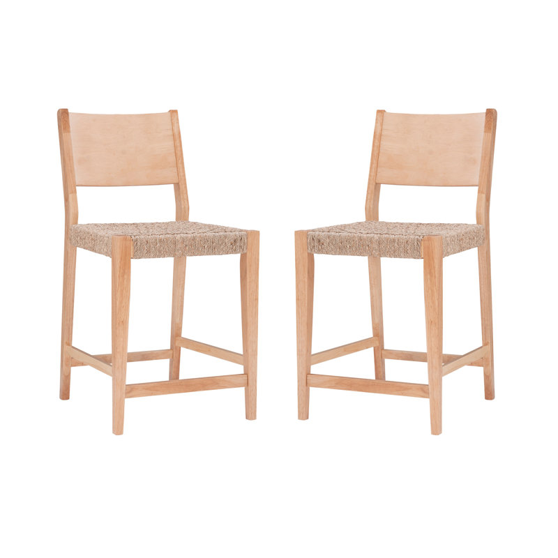 Tabouret de comptoir en bois massif Corrine, Tabouret de comptoir (siège d'une hauteur de 24 p, Naturel