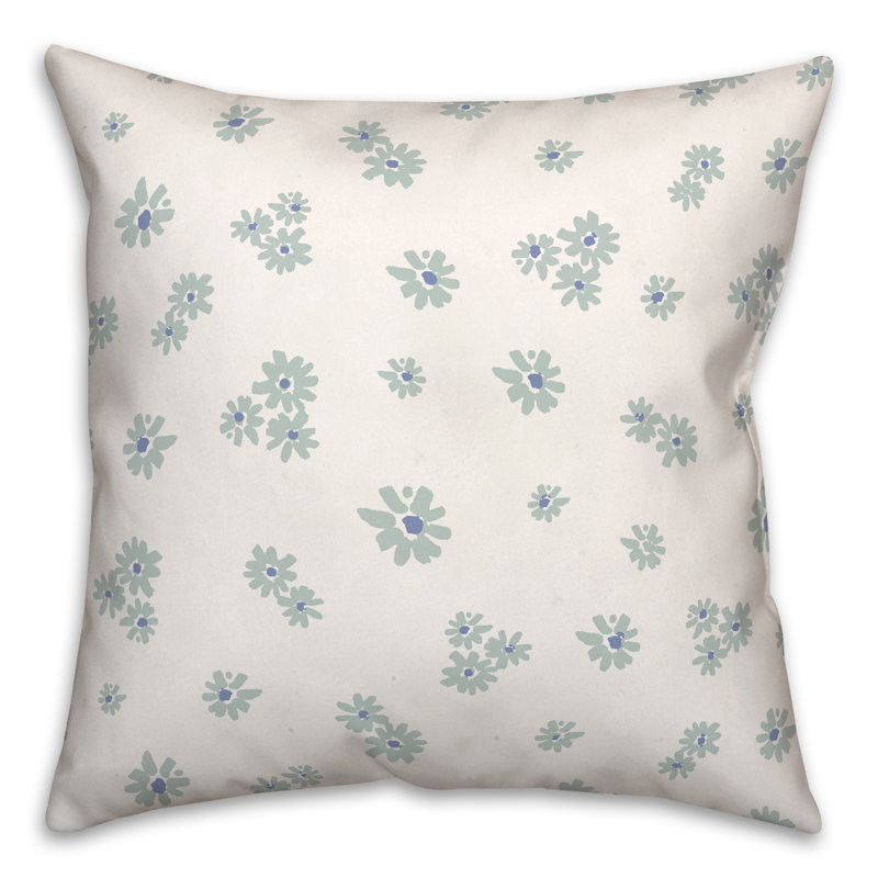Coussin Floral, Bleu