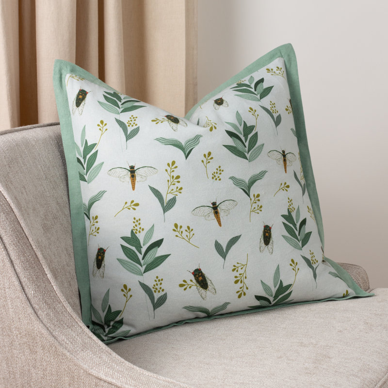 Akhavi Floral Green Square Cushion