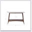 Console Parker avec plateau blanc cassé et cadre médiéval classique, avec tablette inférieure au fini hickory pour un rangement élégant-1211766321