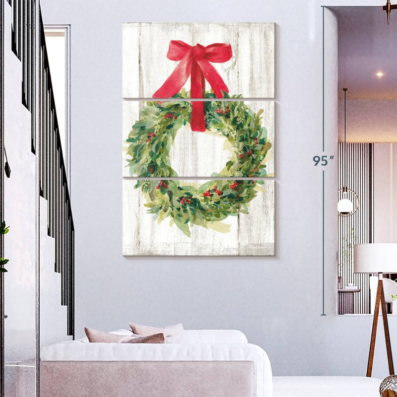 Couronne de Noël sans oiseaux Lelend Woodland, H 57 po x l 36 po