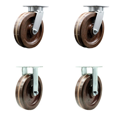 Kingpinle High Temp Swivel Caster Set