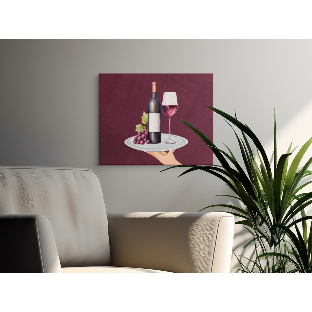 Elegant Wine Bottle Glass Canvas Print