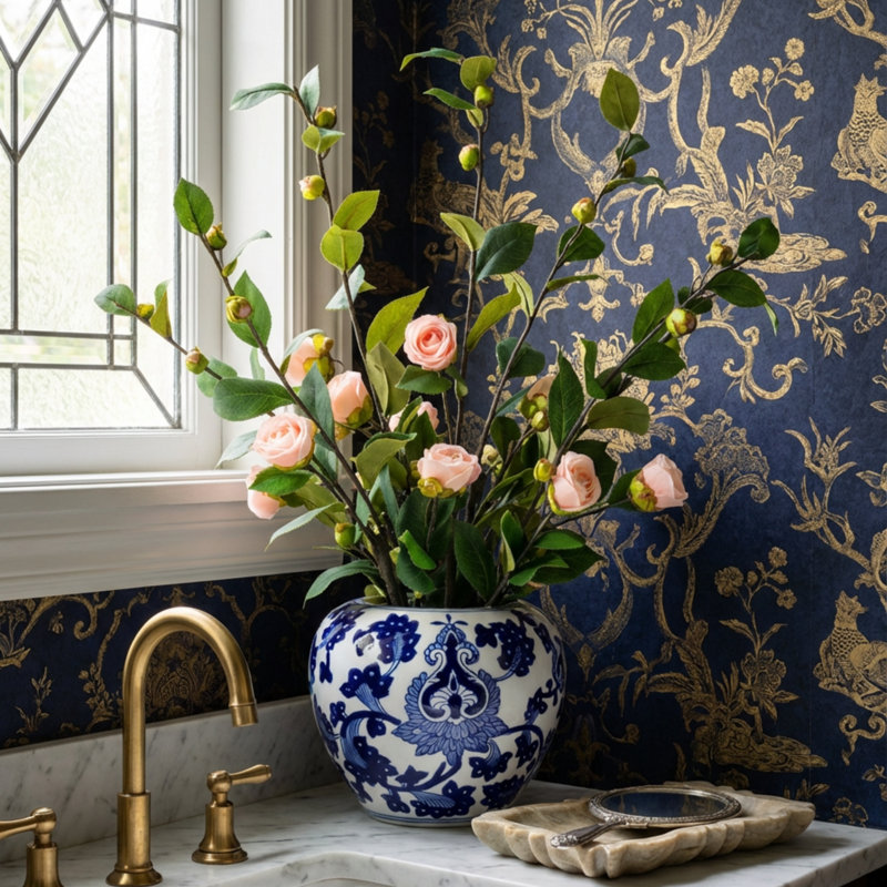 Beau Toile Rose Branch Arrangement