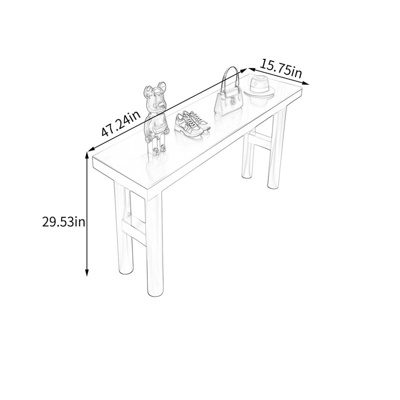 Table de présentation minimale en acier inoxydable, H 29,53 po x l 47,24 po x P 15,75 po