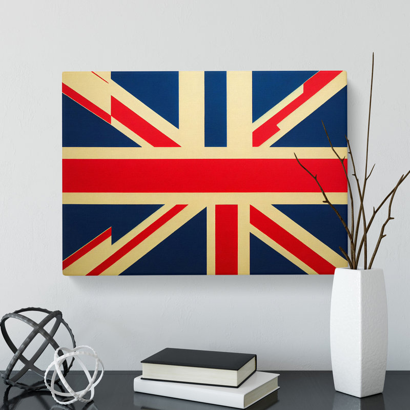 Modern Union Jack Flag Vol.2 - Wrapped Canvas Print, 50cm H x 76cm W x 3cm D