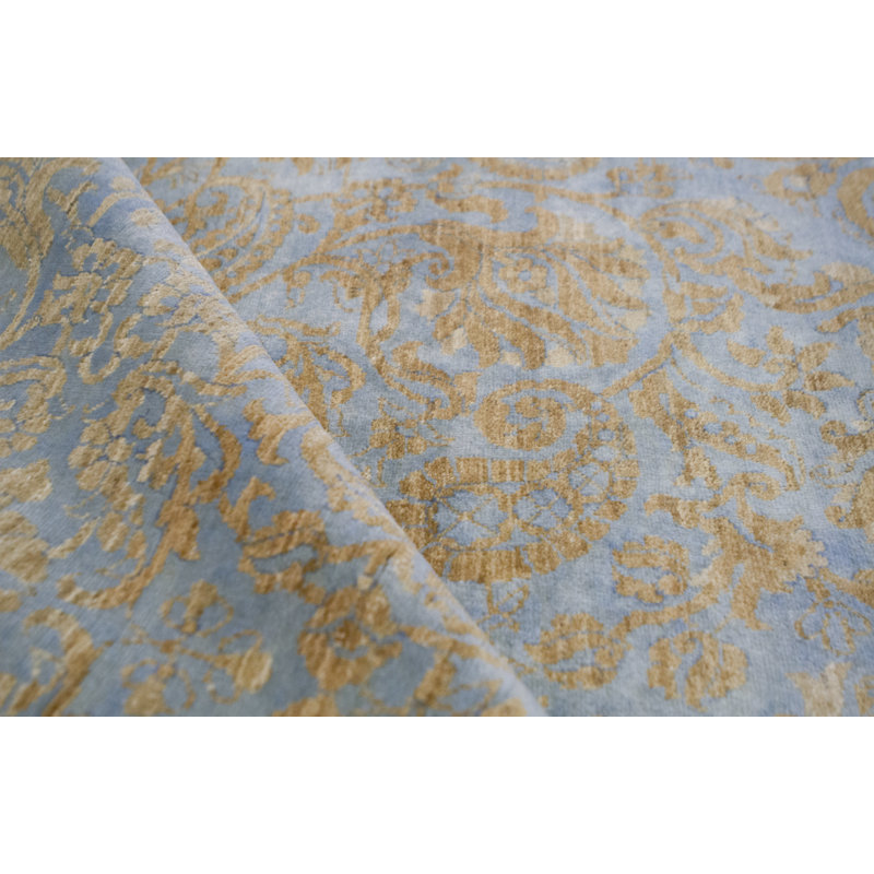 Aryana Hand-Knotted High-Quality Light Blue/Sand Area Rug