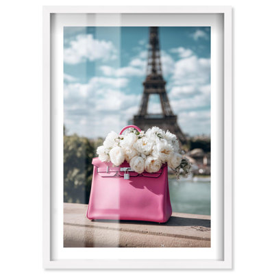 Décoration murale glamour City of Light Bouquet Shadowbox par Notoriart, cadre blanc, 17 x 25