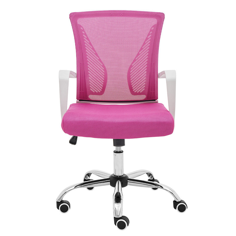 Chaise de travail en filet Mashea, Rose, Blanc