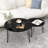27.56" Round Nesting Coffee Table Set of 2, Marble Top & Sturdy Metal Base for Living Room Bedroom-1154793686