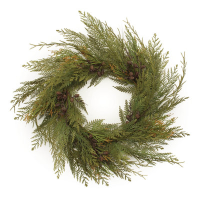 30" Green And Christmas Pine Artificial Wreath