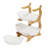 Centrella 3-Tier Countertop Freestanding Ceramic Fruit Bowl W/ Bamboo Stand-1684693742