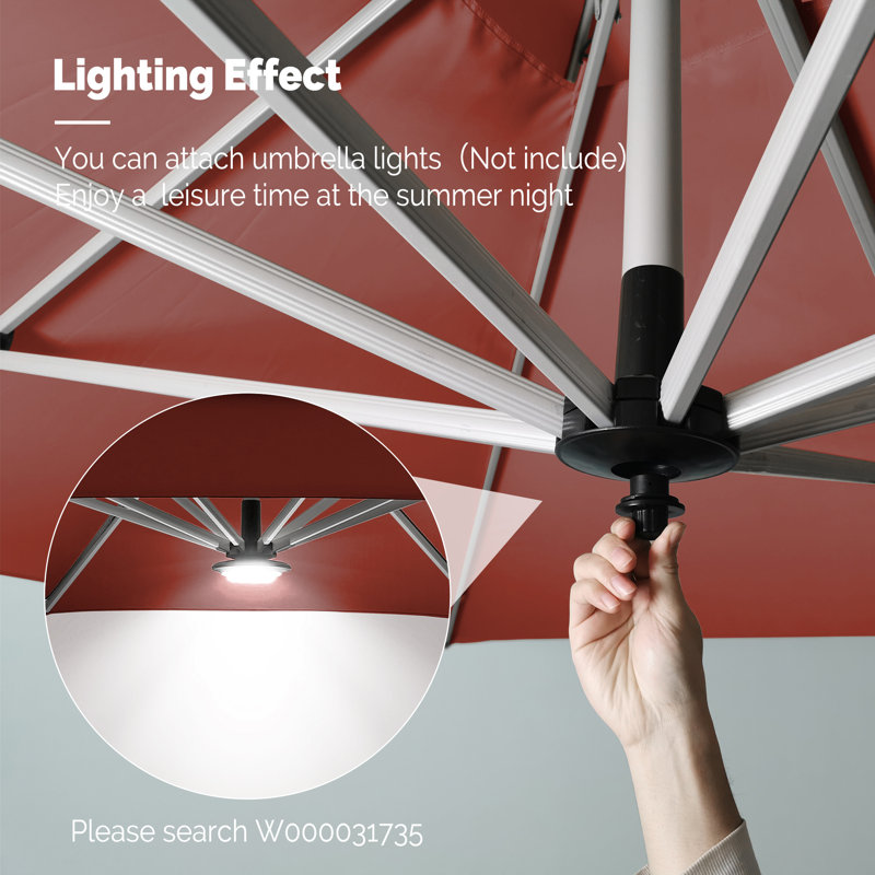365cm Cantilever Parasol, Brick Red