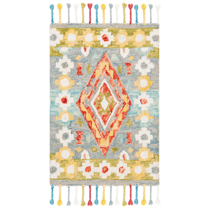 Vahakn Hand Tufted Wool Southwestern Rug, Rectangle 2' x 3'