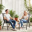 Chaises de salle à manger de patio en acier durable, conception empilable moderne pour une utilisation extérieure