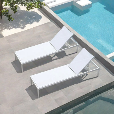 Chaise longue d'extérieur en tissu