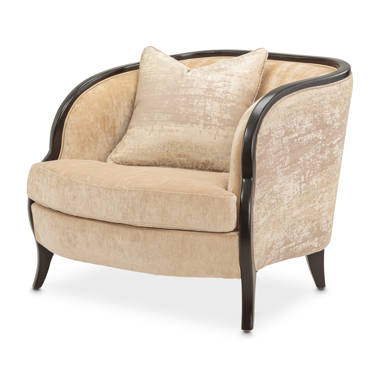 Michael Amini Malibu Crest Chenille Sofa - Honey/Dark Espresso